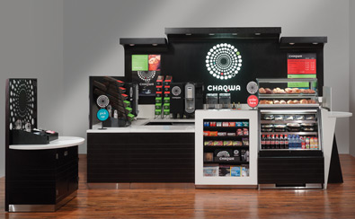 chaqwa, cocacola, coffee kiosk, kiosk design, custom kiosk, millwork, modern design